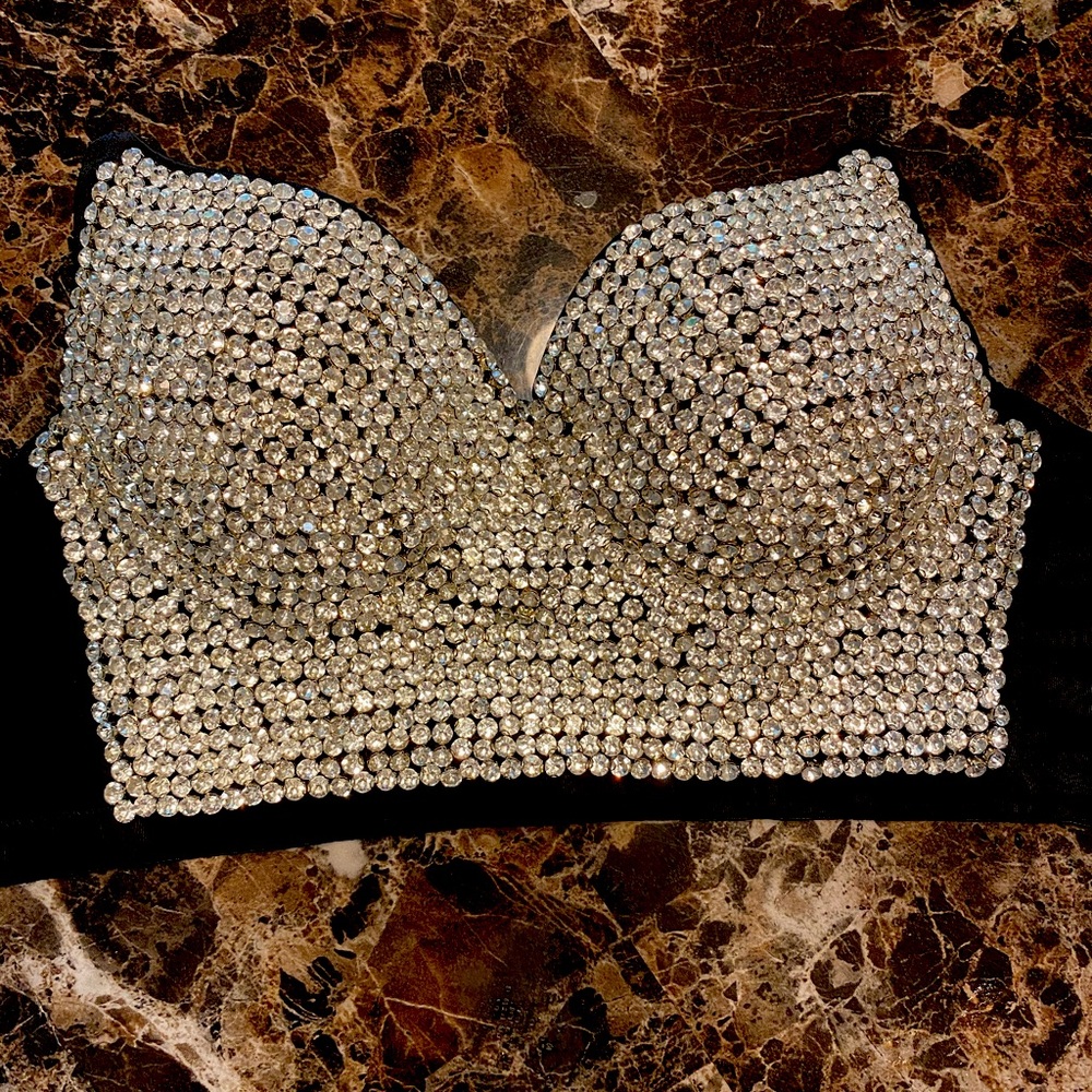 Women’s Rhinestone Diamond Push Up Corset Bra